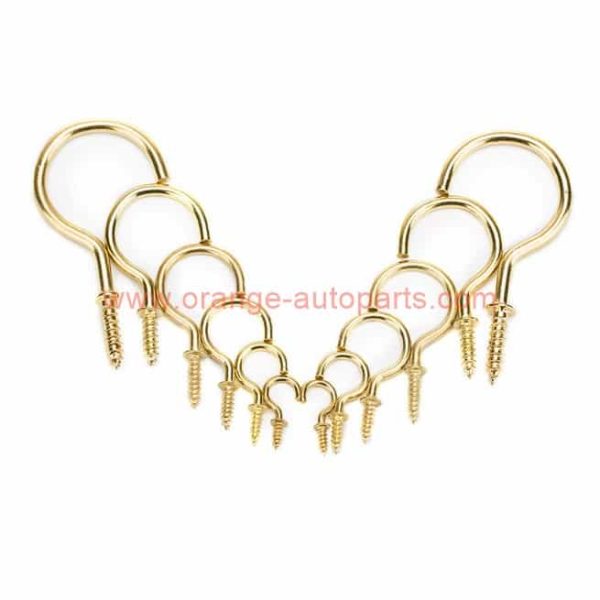 Factory Customized 1 1/4'' Copper Plated Solid Brass Golden Mug Hook J Cup Screw Hooks