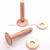 China Supplier 1-1/4'' Flat Head Solid Copper Rivets And Burrs For Leather Belt 9# 12# 14#