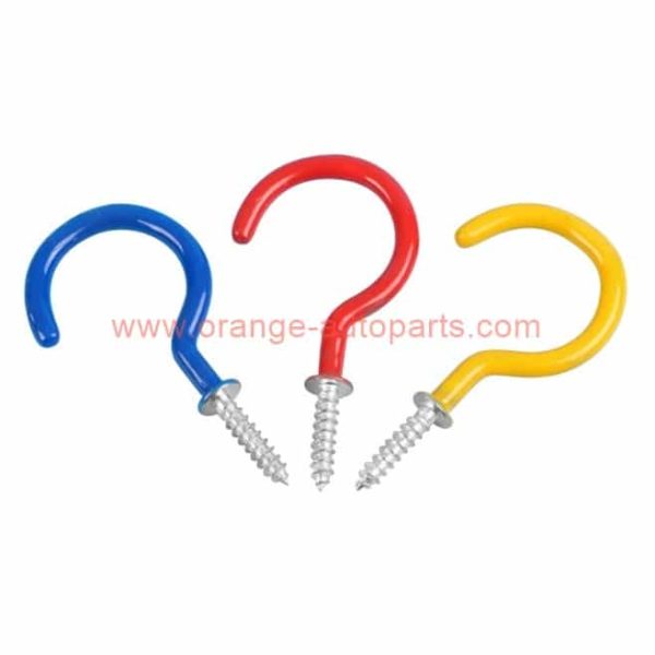 Factory Customized 1/2''-2'' Screw In Ceiling Hook Plastic Coated Coffee Cup Hooks With Shoulder