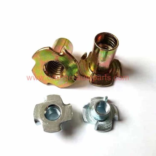 China Supplier 1/4'' 5/16'' 3/8'' Din 1624 Carbon Steel Galvanized Wood Threaded Insert Tee Nuts With Pronge