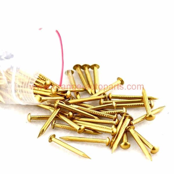 China Supplier 1.2/1.5/2/3mm Pure Brass Round Head Nails