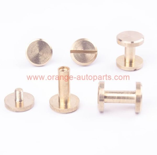 Factory Customized 10mm Head Leather Belt Screw Stud Wallet Round Chicago Nail Brass Rivets Craft