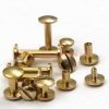 China Manufacturer 10x10x4mm Customized Logo Brass Leather Belt Rivets Screw Chicago