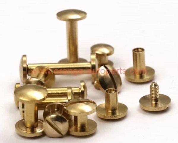 China Manufacturer 10x10x4mm Customized Logo Brass Leather Belt Rivets Screw Chicago