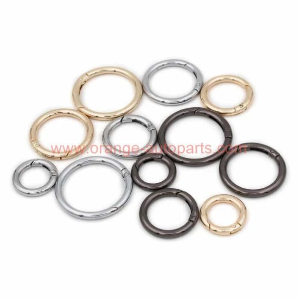 China Manufacturer 13# Zinc Alloy Steel Spring Push Snap Hook O Ring Round Carabiner