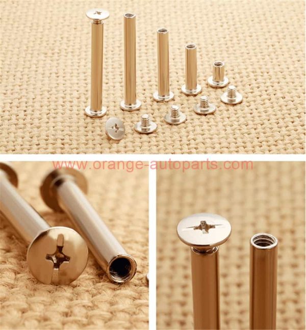 Factory Customized 15mm Length Account Book Binding Post Screw Male And Female Mating Rivets Screw