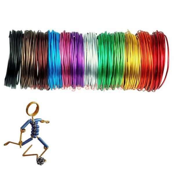 Factory Customized 1m/5m/20m Roll 0.8-5mm Colorful Round Flat Aluminium Craft Wire