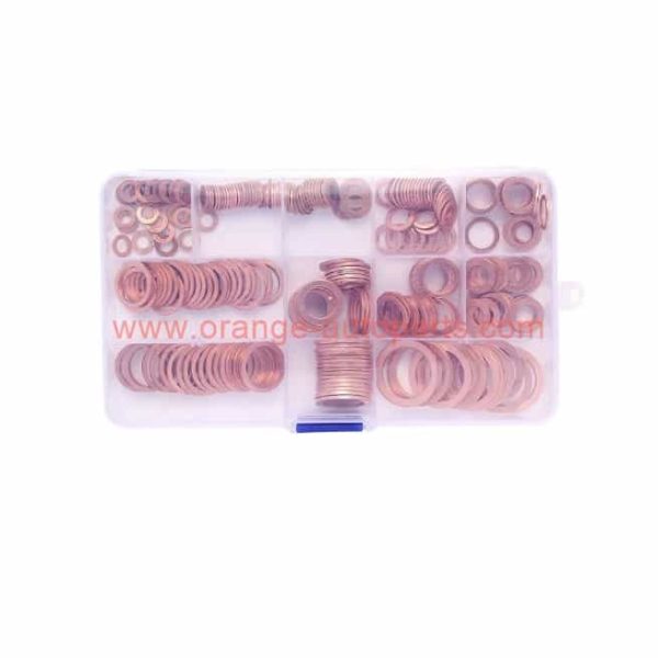 Wholesale Price 200pcs Injector Copper Crush Washer Gasket Flat Ring Seal Assortment Kit With Box For Sump Plugs