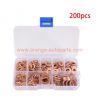 Wholesale Price 200pcs Injector Copper Crush Washer Gasket Flat Ring Seal Assortment Kit With Box For Sump Plugs