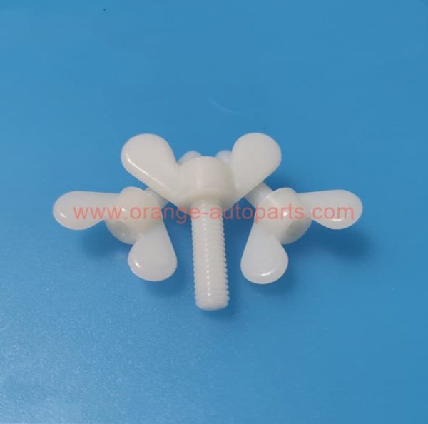 China Supplier 25mm 30mm Pa66 White Plastic Nylon Butterfly Wing Screws M6