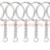 Wholesale Price 25mm Metal Light Keychain Ring With 4 Chain Opening Ring Key Chain Ring