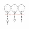 Wholesale Price 25mm Nickle Plated Key Ring Keychain With Chain And Screw