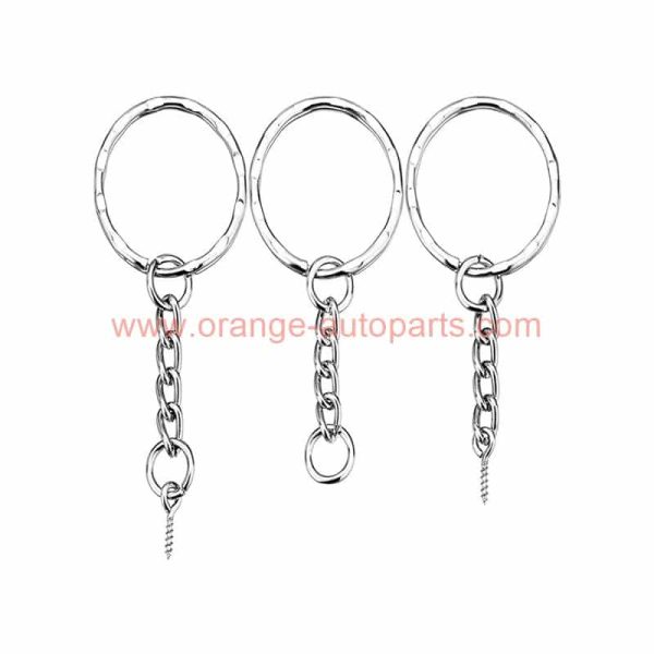 Wholesale Price 25mm Nickle Plated Key Ring Keychain With Chain And Screw