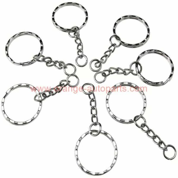 Wholesale Price 25mm Nickle Plated Key Ring Keychain With Chain And Screw