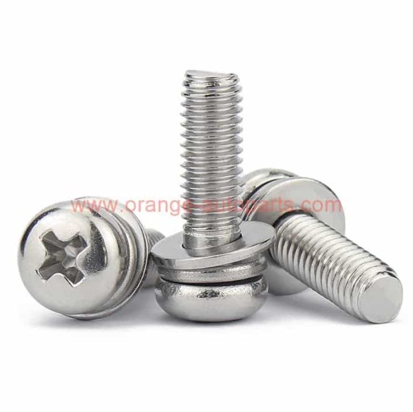 Wholesale Price 3/16 – 5/16 Stainless Steel 304 Cross Recessed Round Pan Head Machine Screw With Washer