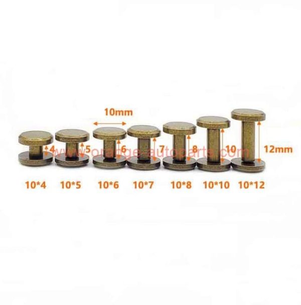 China Manufacturer 3/8" 10*10mm Antique Brass Bronze Chicago Belt Screw Leather Post Sets