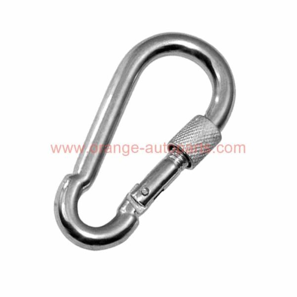 China Supplier 304 Stainless Steel Carabiner Spring Snap Hook With Screw