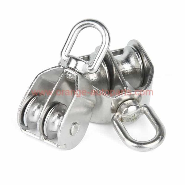 China Supplier 304 Stainless Steel Double Wheel Wire Rope Pulley Block