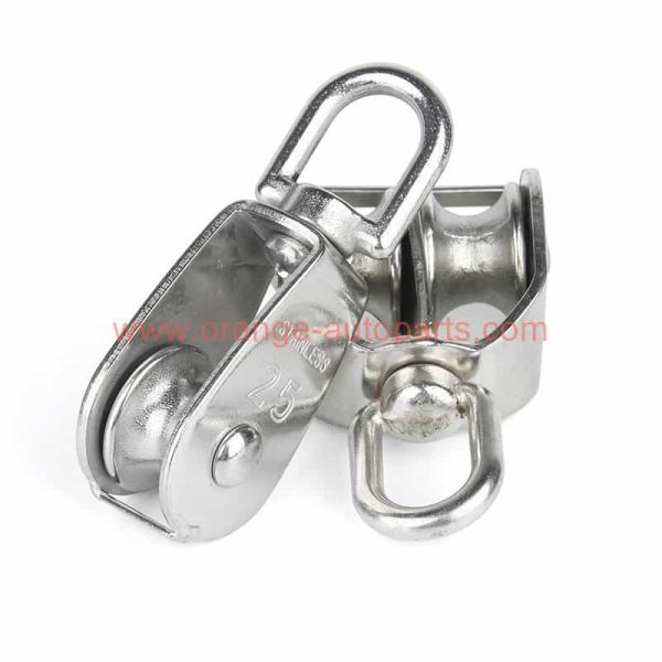 China Supplier 304 Stainless Steel Double Wheel Wire Rope Pulley Block