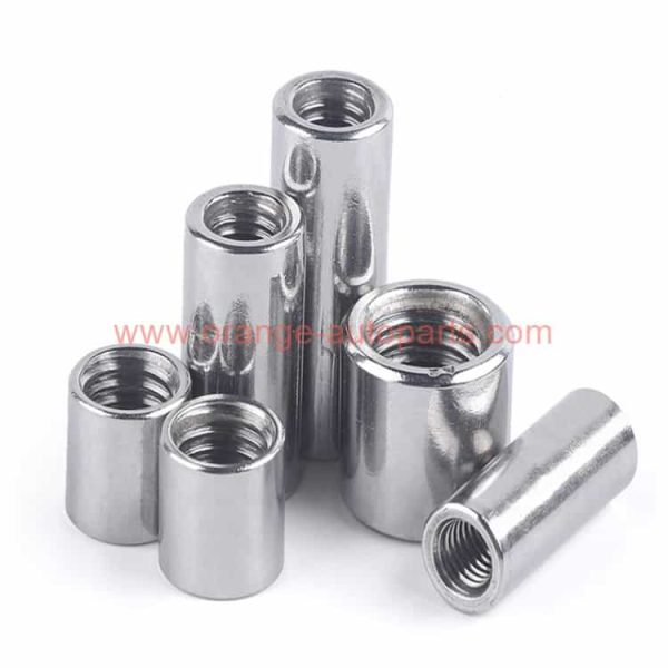 China Supplier 304 Stainless Steel Welding Nuts Lengthen Round Nut M3 M4 M5 M6 M8 M10 M12 M14 Connection Nut Cylindrical Ball Screws Joint