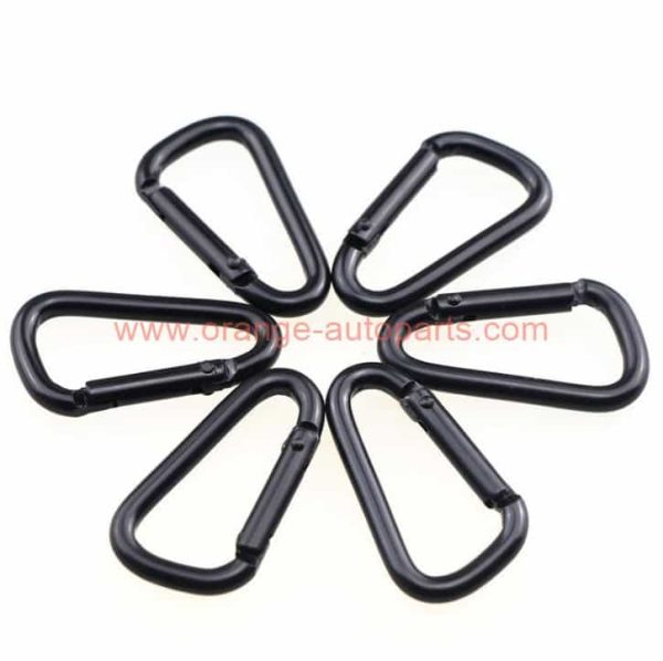 Factory Customized #4 #5 #6 #7 #8 Matt Black Spring Snap Hook D Shape Aluminium Carabiner