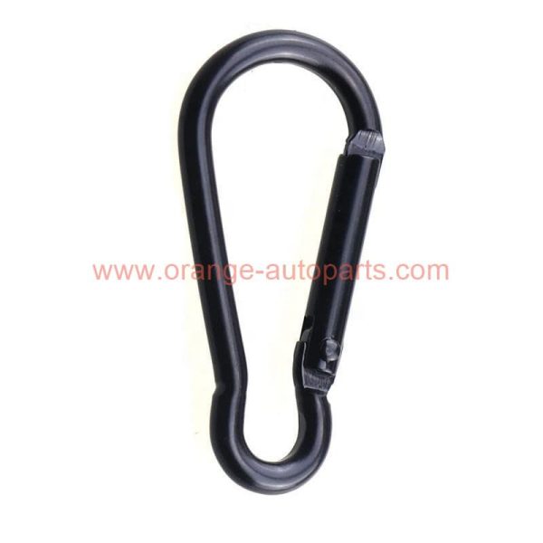 China Manufacturer #4 #5 #6 Aluminum Black Climbing Carabiner Key Chain Spring Snap Hook