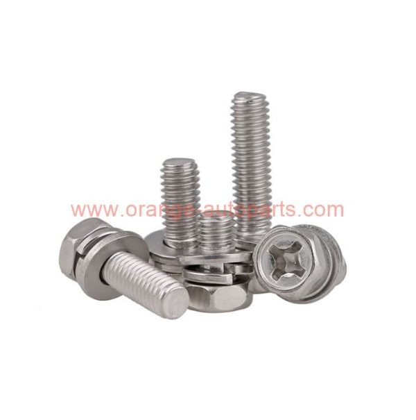 China Supplier 4mm Black Chrome Stainless Steel 304 Cross Recessed Hexagon Socket Countersunk Head Machine Screw