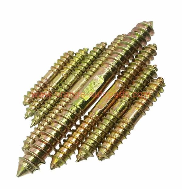 China Supplier 6*80 8*60 Furniture Double Sided Sharp End Wood Screw