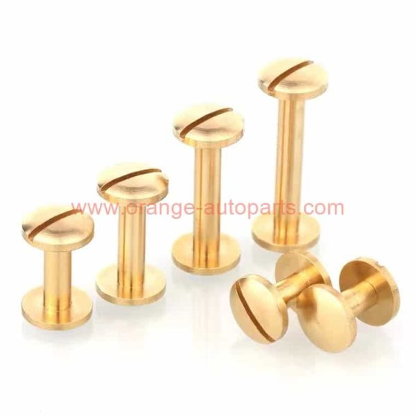 Wholesale Price 8mm 10mm Curved Head Solid Brass Chicago Screw Rivets For Leather Belt