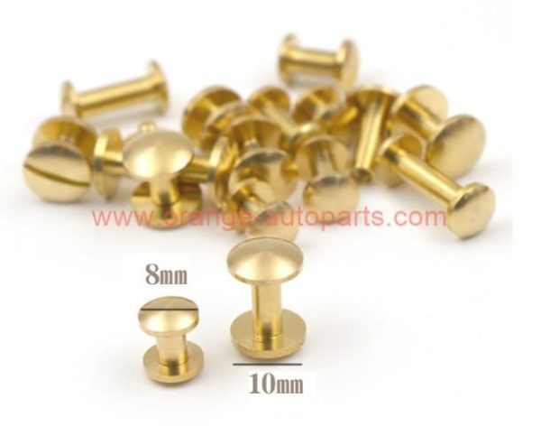 Wholesale Price 8mm 10mm Curved Head Solid Brass Chicago Screw Rivets For Leather Belt