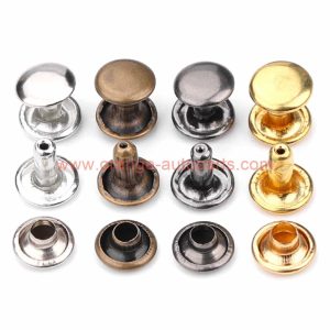 Factory Customized 8mm 10mm Decorative Rivets Brass Double Cap Rivets And Studs For Handbags/ Leather/belt