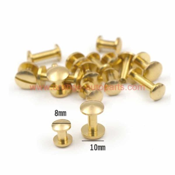 Factory Price 8mm 10mm Male And Female Brass Chicago Screws For Leather Belt Buckle