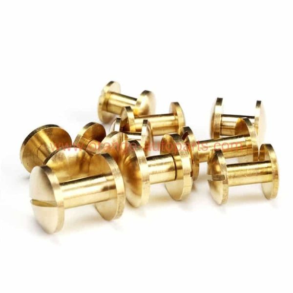 Factory Price 8mm 10mm Male And Female Brass Chicago Screws For Leather Belt Buckle