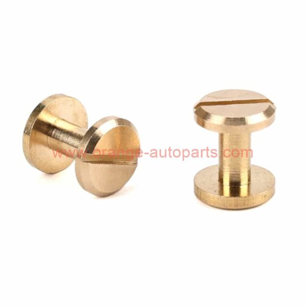 Wholesale Price 8mm 10mm Slotted Flat Head Solid Brass Chicago Screw Rivets For Leather/belt