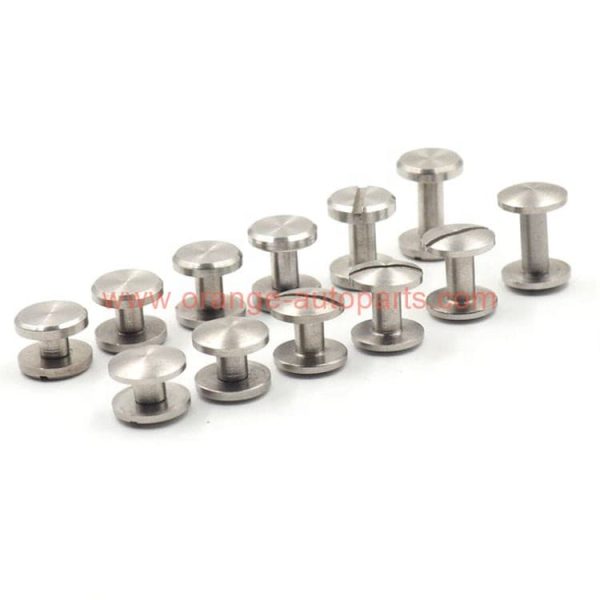 Wholesale Price 8mm 10mm Stainless Steel 304 Flat Head Cambered Head Chicago Screws For Leather Belt Buckle