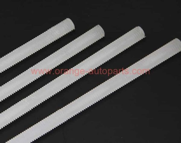 Factory Customized 8mm 12mm Nylon Pa66 Plastic Full Thread Rods Bolts