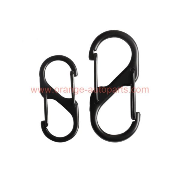 Wholesale Price Aluminum Black 8 Type Hook Key Chain Hook S Shape Carabiner