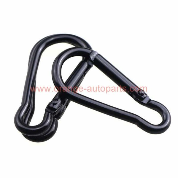 China Supplier Aluminum Black Small Spring Snap Hook Climbing Carabiner Key Chain M5*50