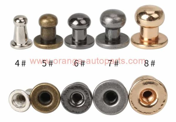 China Manufacturer Antique Brass Gold Silver Color Leather Metal Purse Hardware Bags Rivet Fasteners