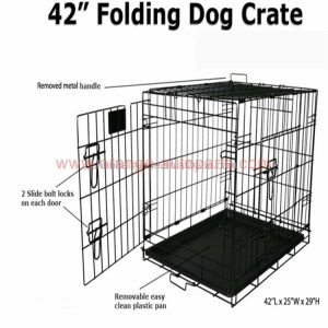 China Manufacturer Best Quality Pet 42" Large Folding Wire Pet Cages For Large Dog Cat House Metal Dog Crate