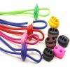 China Manufacturer Black 4mm 5mm Twin Hole Plastic Stopper Cord Locks Bean Drawstring Toggle Clip Apparel Shoelace Spring Button Accessories