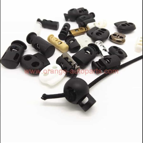 China Manufacturer Black Cord Lock Stopper Anti Slid Single Hole Spring Loaded Fastener Locks Plastic Buckle Clip Lanyard Rope End Sliding Buttons