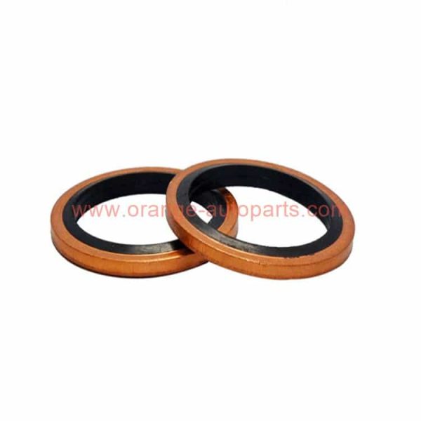 China Manufacturer Bonded Washer Nitrile Rubber Gasket Metal Red Cooper Seal Ring Metric M6/8/10/12/14/18/20/22-60 Oil Drain Plug Washers