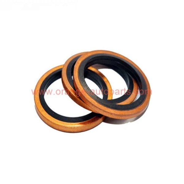 China Manufacturer Bonded Washer Nitrile Rubber Gasket Metal Red Cooper Seal Ring Metric M6/8/10/12/14/18/20/22-60 Oil Drain Plug Washers