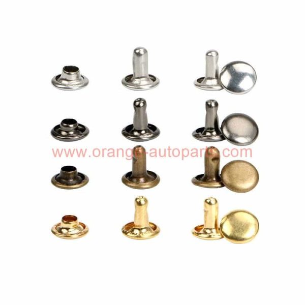 Factory Customized Brass Bronze /golden /silver /black Single And Double Cap Rivets For Handbags