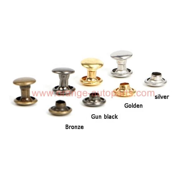 Factory Customized Brass Bronze /golden /silver /black Single And Double Cap Rivets For Handbags