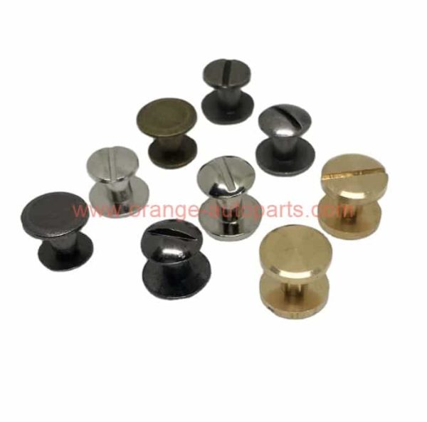 Factory Customized Brass Flat Double Cap Rivet Chicago Binding Screws Leather Belt Rivet