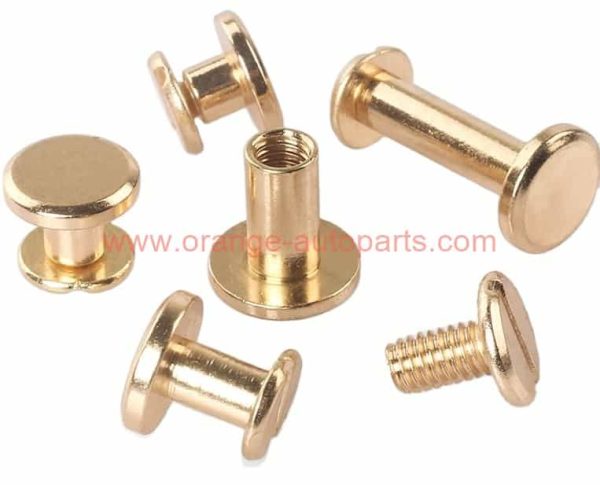 Factory Customized Brass Flat Double Cap Rivet Chicago Binding Screws Leather Belt Rivet