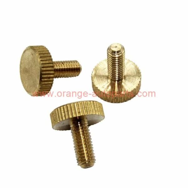 Factory Customized Brass Handle Bolts Flat Head Knurled Thumb Copper Screws