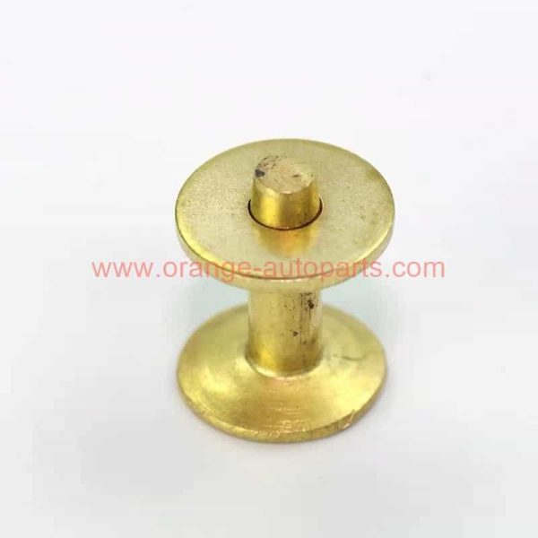 China Supplier Brass Rivet Flat Head Solid Copper Rivet And Burrs For Leather 3.4×14.5mm